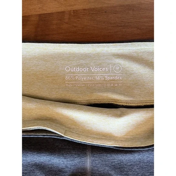 Outdoor Voices Tri-Color 7/8 Springs Leggings Green Grey Yellow‎ Women's Medium - Picture 9 of 9